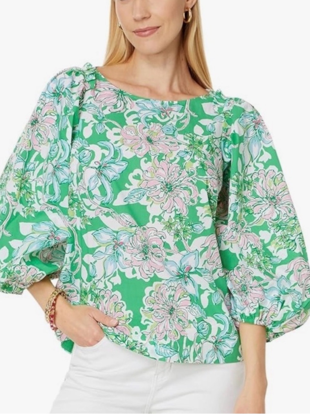 Lilly Pulitzer⭐️NWT⭐️ size 00 spearmint blossom 3/4 sleeve top